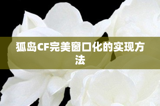 狐岛CF完美窗口化的实现方法图片