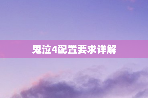 鬼泣4配置要求详解图片