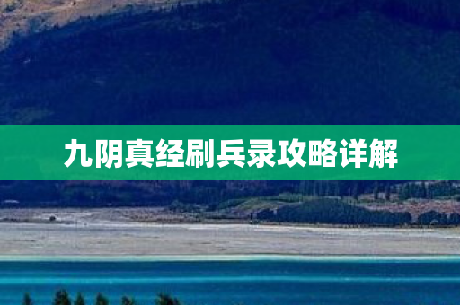 九阴真经刷兵录攻略详解图片