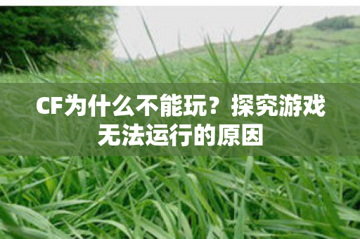 探究游戏无法运行的原因图片