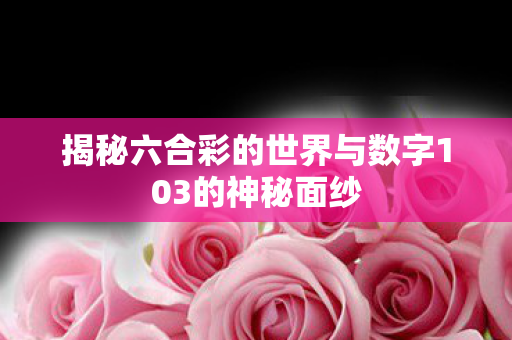 揭秘六合彩的世界与数字103的神秘面纱图片