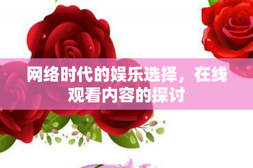 网络时代的娱乐选择图片