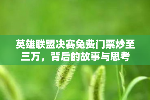 英雄联盟决赛免费门票炒至三万图片
