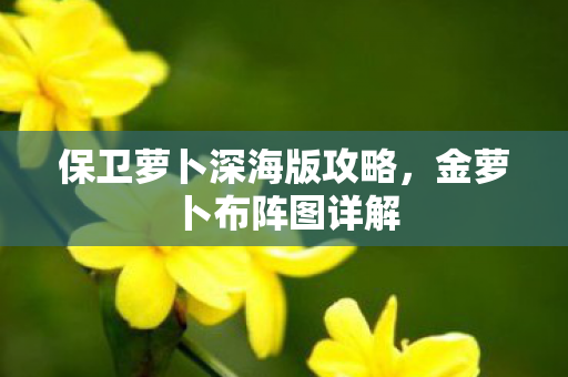 保卫萝卜深海版攻略图片