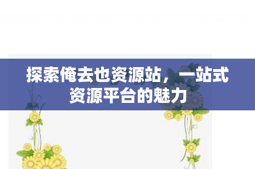 一站式资源平台的魅力图片