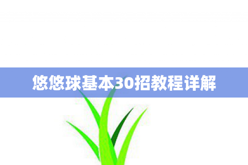 悠悠球基本30招教程详解图片