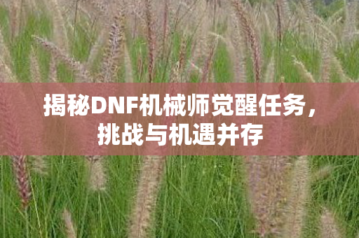 揭秘DNF机械师觉醒任务图片
