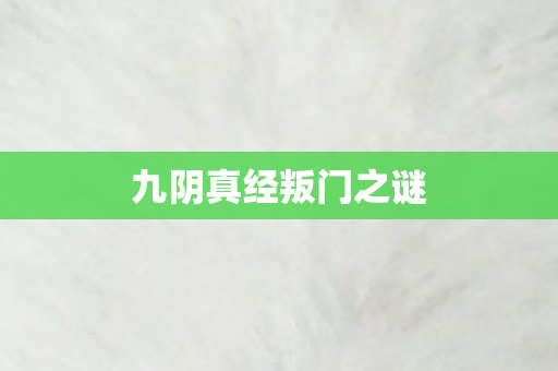 九阴真经叛门之谜图片