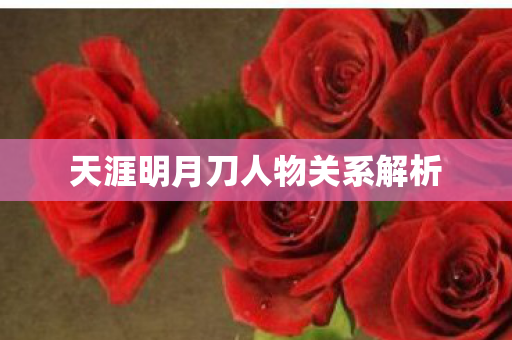天涯明月刀人物关系解析图片
