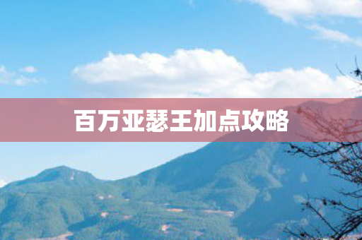 百万亚瑟王加点攻略图片