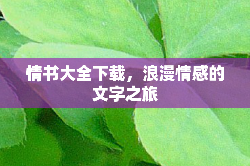 浪漫情感的文字之旅图片