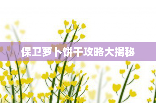 保卫萝卜饼干攻略大揭秘图片