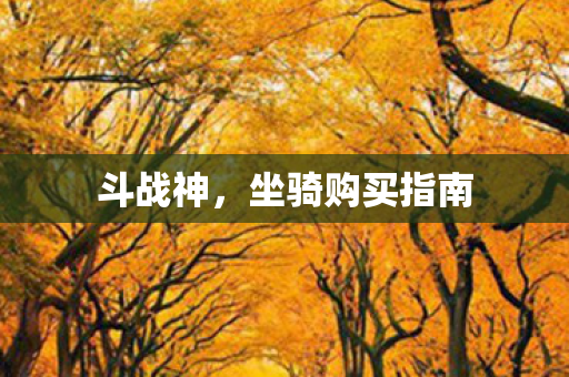 坐骑购买指南图片