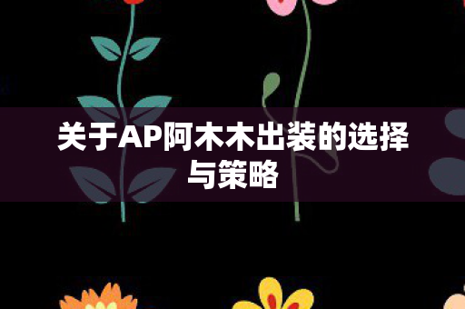 关于AP阿木木出装的选择与策略图片
