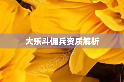 大乐斗佣兵资质解析图片
