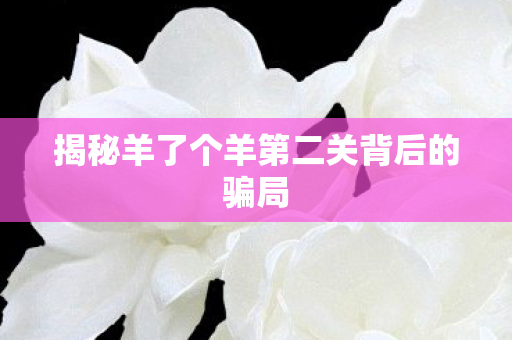 揭秘羊了个羊第二关背后的骗局图片