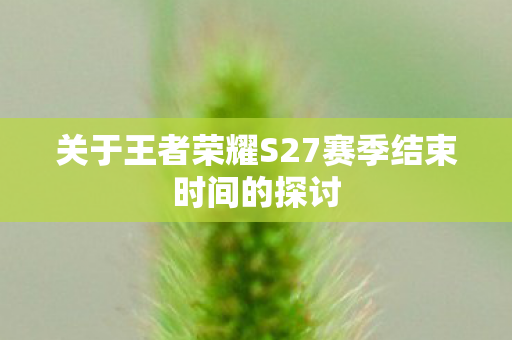 关于王者荣耀S27赛季结束时间的探讨图片