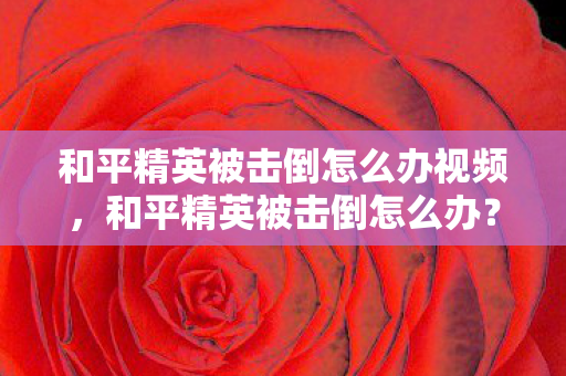 和平精英被击倒怎么办视频图片