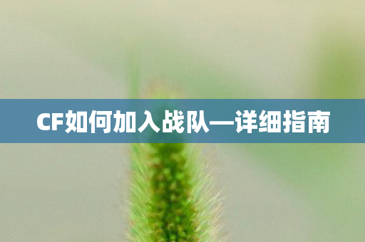 CF如何加入战队图片