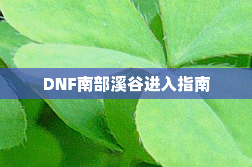 DNF南部溪谷进入指南图片