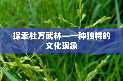 一种独特的文化现象图片
