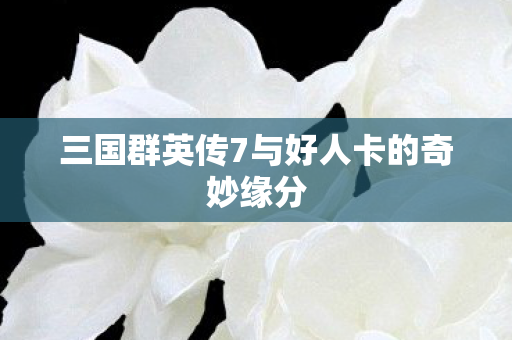 三国群英传7与好人卡的奇妙缘分图片