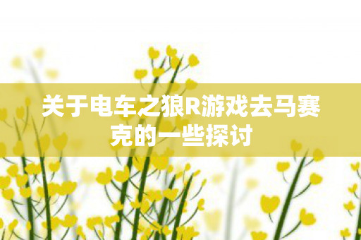 关于电车之狼R游戏去马赛克的一些探讨图片