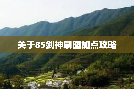 关于85剑神刷图加点攻略图片