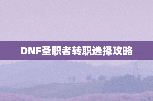DNF圣职者转职选择攻略图片