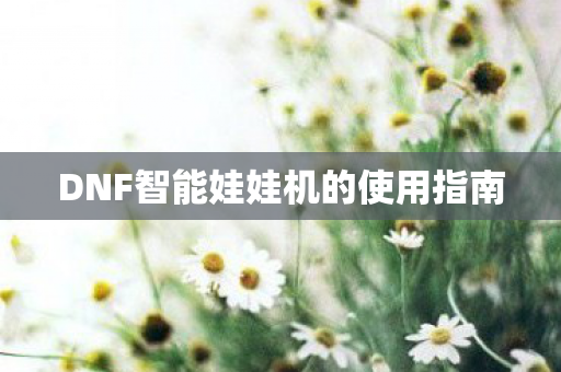 DNF智能娃娃机的使用指南图片