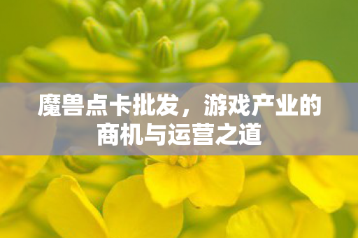 游戏产业的商机与运营之道图片