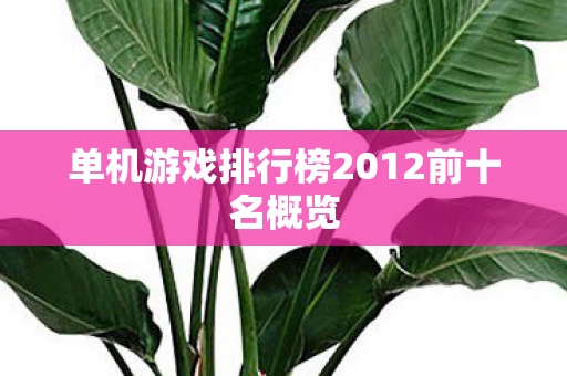 单机游戏排行榜2012前十名概览图片