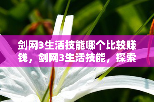 剑网3生活技能哪个比较赚钱图片