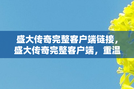 盛大传奇完整客户端链接图片