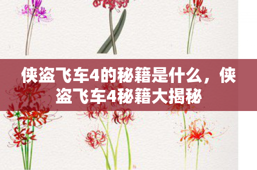 侠盗飞车4的秘籍是什么图片