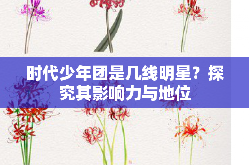 时代少年团是几线明星图片