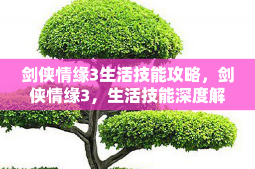剑侠情缘3生活技能攻略图片