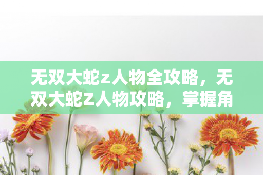 无双大蛇z人物全攻略图片