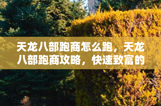 天龙八部跑商怎么跑图片
