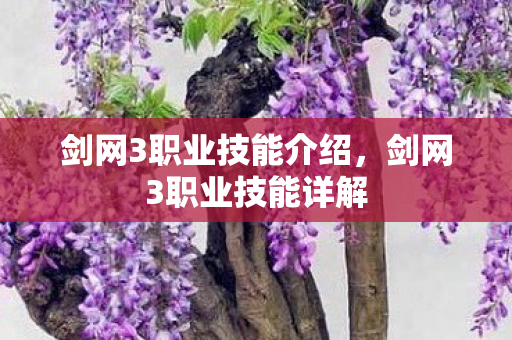 剑网3职业技能介绍图片