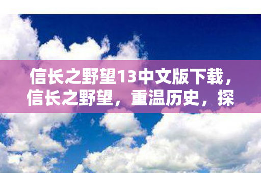 信长之野望13中文版下载，信长之野望，重温历史，探索策略游戏背后的故事（附游戏深度解析）