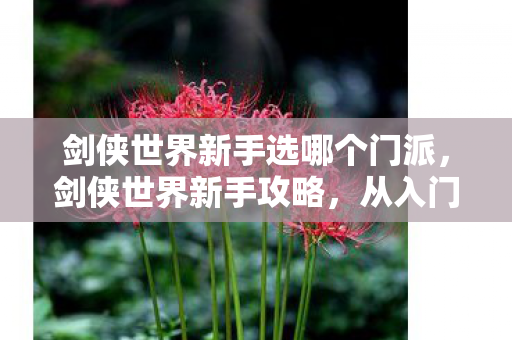 剑侠世界新手选哪个门派,剑侠世界新手攻略,从入门到精通 剑侠世界新手选哪个门派,剑侠世界新手攻略,从入门到精通