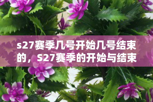 s27赛季几号开始几号结束的图片