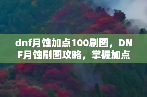 dnf月蚀加点100刷图图片