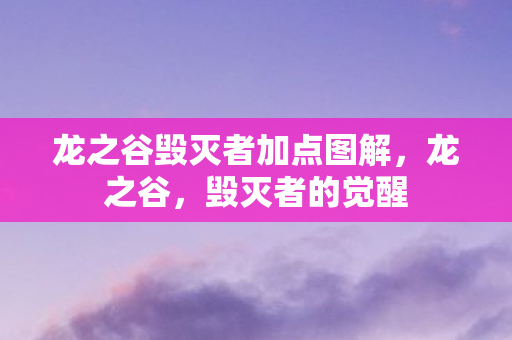 龙之谷毁灭者加点图解图片