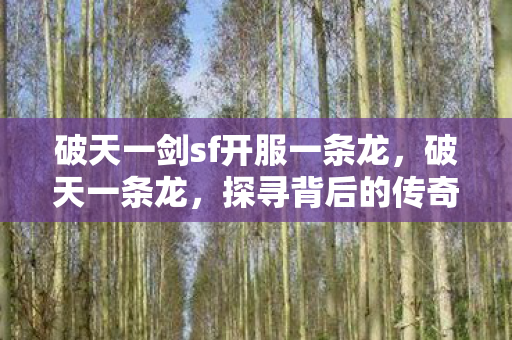 破天一剑sf开服一条龙图片