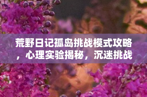荒野日记孤岛挑战模式攻略,心理实验揭秘,沉迷挑战模式的我,细思极恐的自我囚禁 荒野日记孤岛挑战模式攻略,心理实验揭秘,沉迷挑战模式的我,细思极恐的自我囚禁