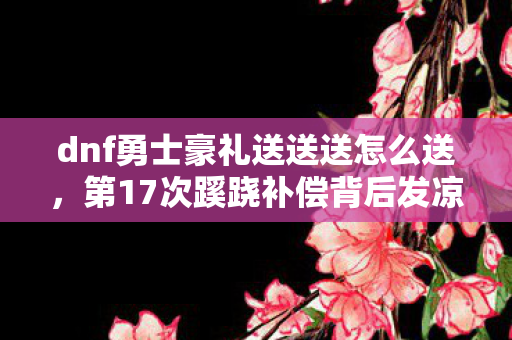 dnf勇士豪礼送送送怎么送，第17次蹊跷补偿背后发凉，我竟是DNF策划最忠实的提线木偶