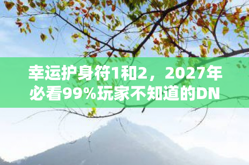 幸运护身符1和2，2027年必看99%玩家不知道的DNF幸运护身符隐藏机制！错过血亏3年进度