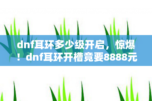 dnf耳环多少级开启,惊爆!dnf耳环开槽竟要8888元?离职老兵掀桌揭隐情,吓一跳! dnf耳环多少级开启,惊爆!dnf耳环开槽竟要8888元?离职老兵掀桌揭隐情,吓一跳!